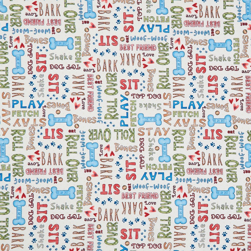 Home is Where the Dogs Is – Word Print Cream Yardage