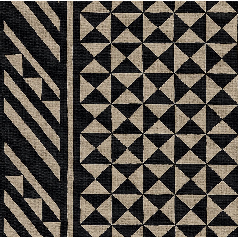 Nuba Black on Natural Fabric By The Yard