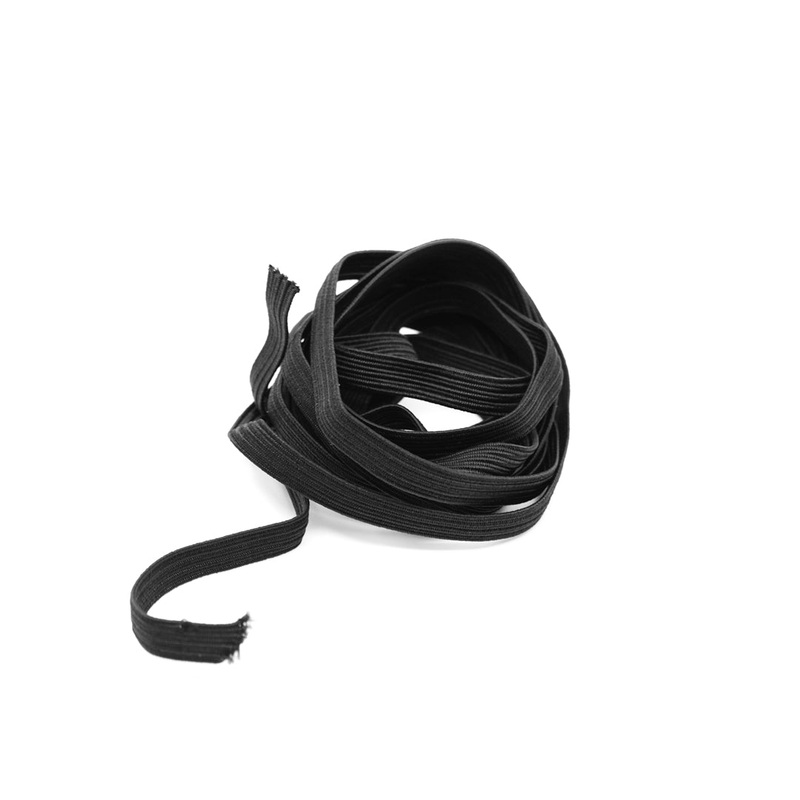 ” (6mm) Flat Braided Elastic – Black – 1 meter