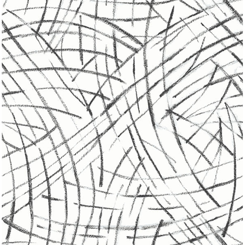 2902-25506 Willy Nilly Black Brushstrokes Wallpaper Per Bolt