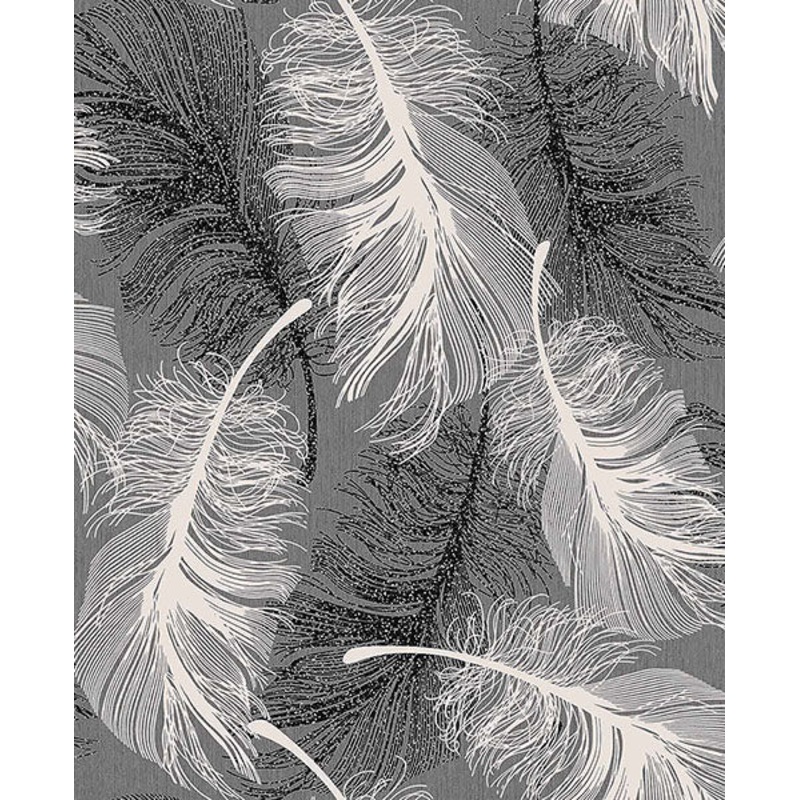 2814-M0925 Hurston Black Feather Wallpaper Per Bolt