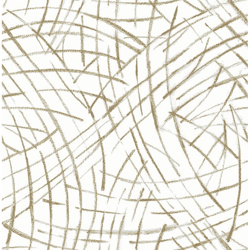 2902-25505 Willy Nilly Gold Brushstrokes Wallpaper Per Bolt