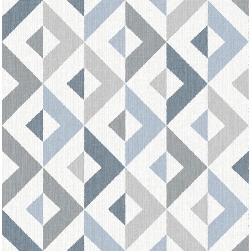 2902-25541 Seesaw Slate Geometric Faux Linen Wallpaper Per Bolt