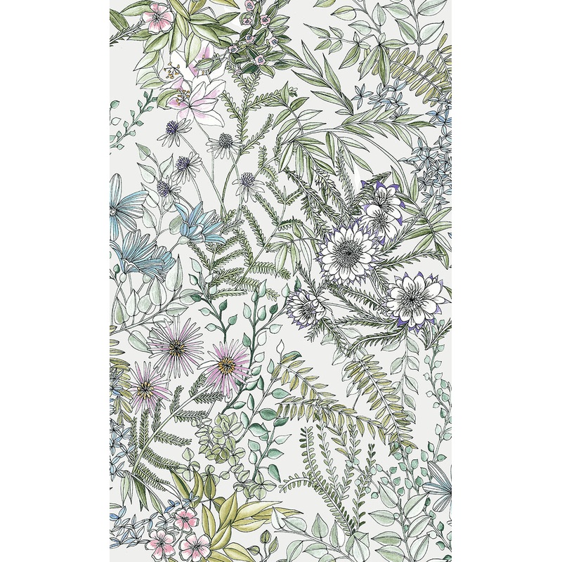 2821-12901 Full Bloom Off-White Floral Wallpaper Per Bolt