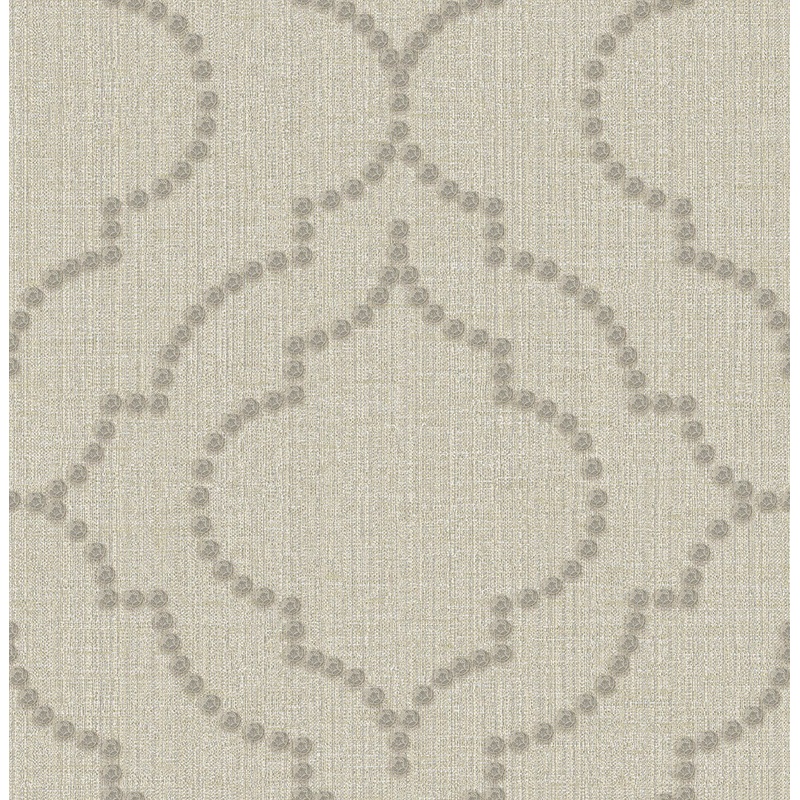 2767-003356 Garett Wheat Quatrefoil Wallpaper Per Bolt