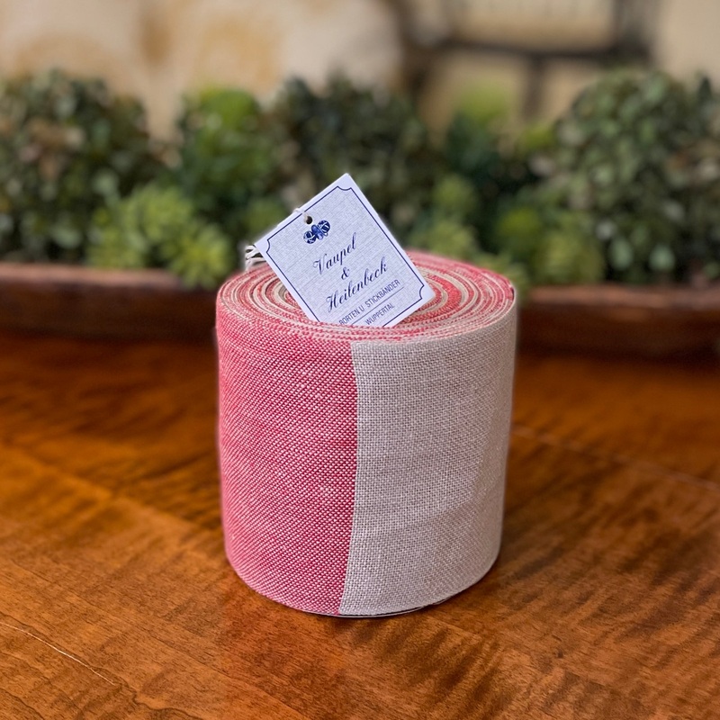 Vaupel & Heilenbeck Linen Banding – Natural Red Squared 100 mm 2023-100-901230