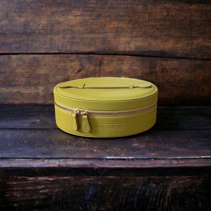 WinterBury Citron Leather Needlework Travel Case – Spring Line