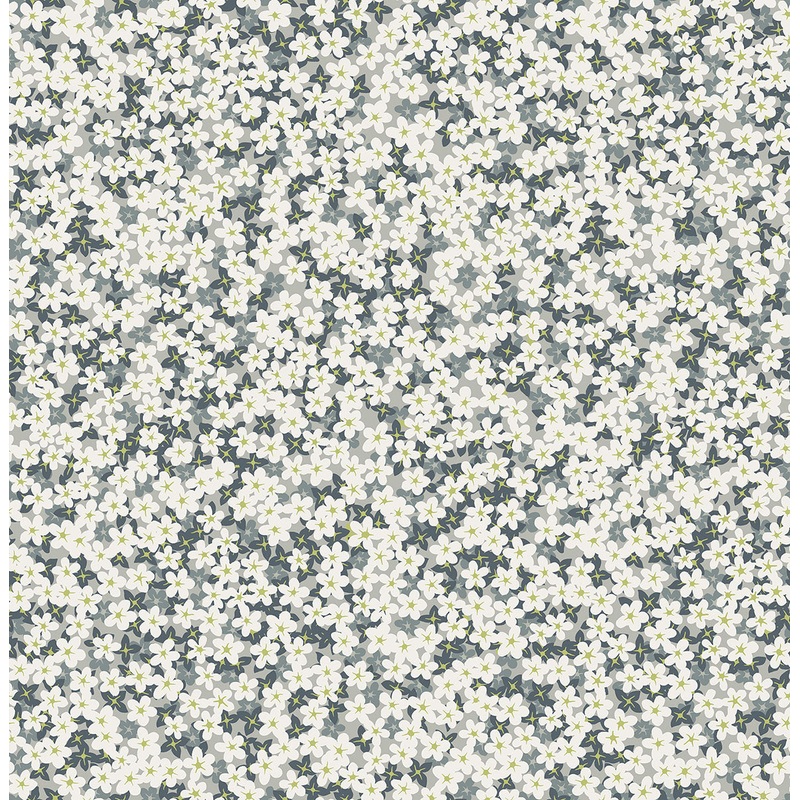 2901-25447 Giverny Grey Miniature Floral Wallpaper Per Bolt