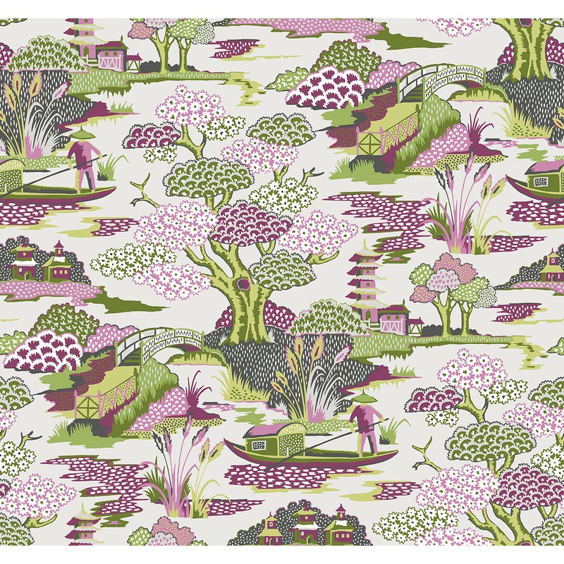 2901-87506 Joy De Vie Magenta Toile Wallpaper Per Bolt