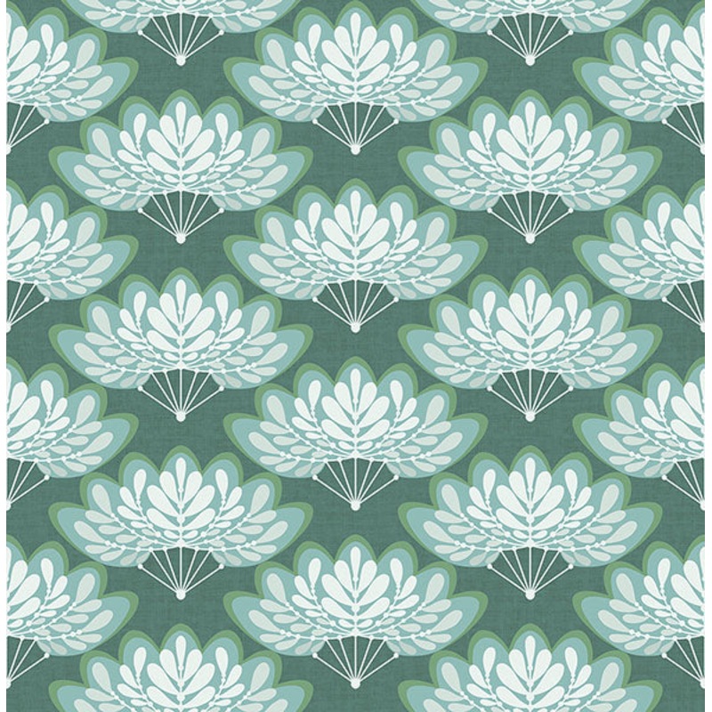 2861-25753 Lotus Grey Floral Fans Wallpaper Per Bolt