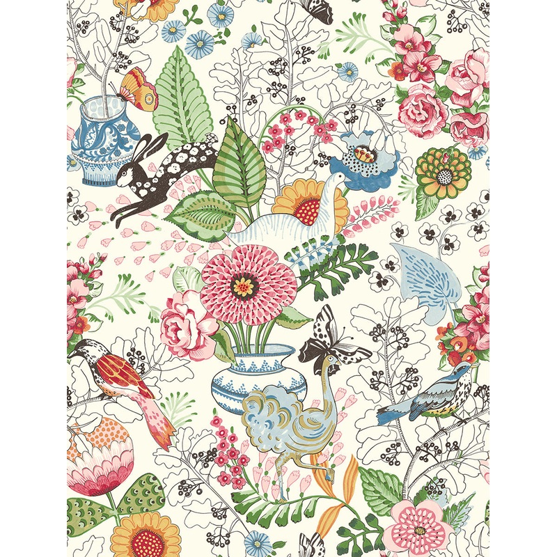 2821-12801 Whimsy Multicolor Fauna Wallpaper Per Bolt