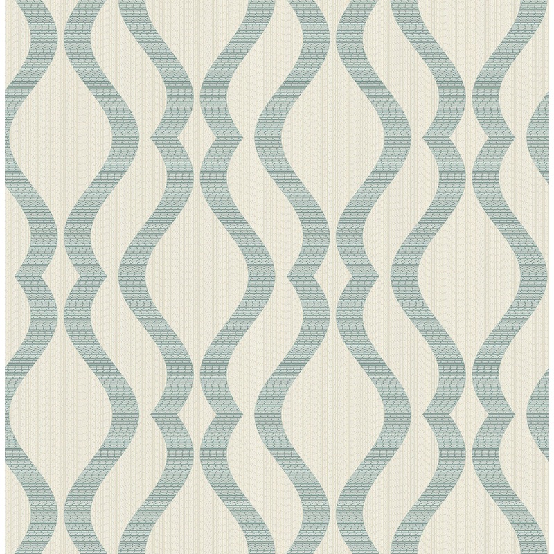 2834-25066 Yves Teal Ogee Wallpaper Per Bolt